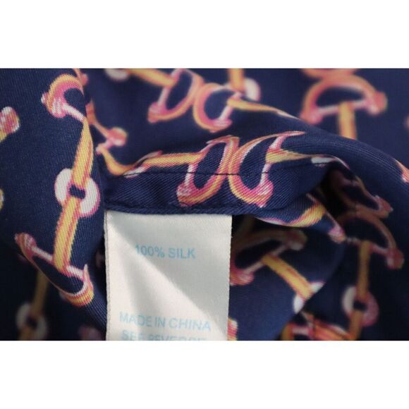 Lilly Pulitzer Women Sz 8 Navy Abelina Lil Bit Print Silk Fit & Flare Dress - Picture 10 of 12